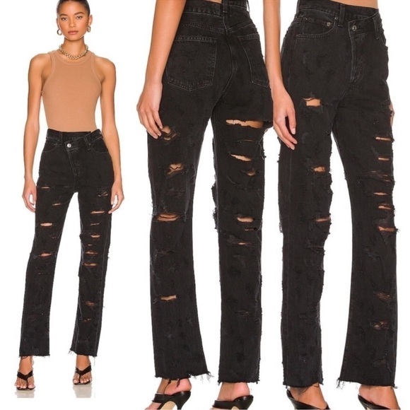 Agolde Criss Cross Straight Feverish Denim Jeans Size 29 Women